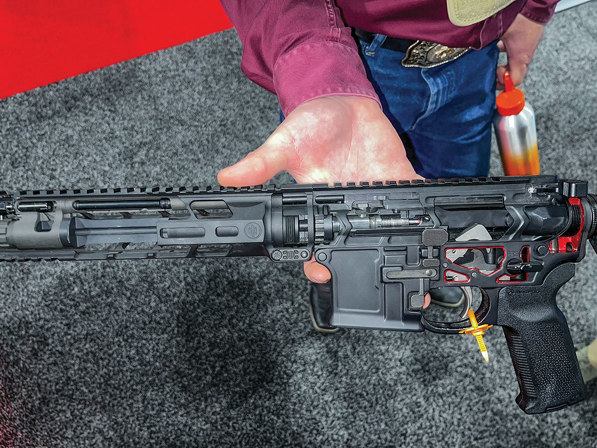 The single-aspect Primary Weapons Systems’ long-range piston system is best known for running very clean. The brass emerging from test firing are no worse for wear, despite being shot with a suppressor installed.